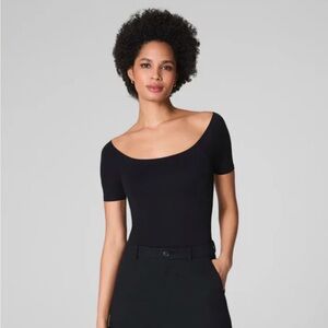 SPANXsmooth™ Jersey Scoop Neck Thong Bodysuit | Classic Black- NWT